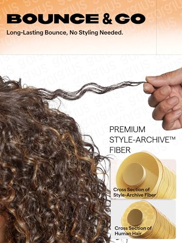 20 Inch Curly Wig with Bangs - Human Hair Blend
