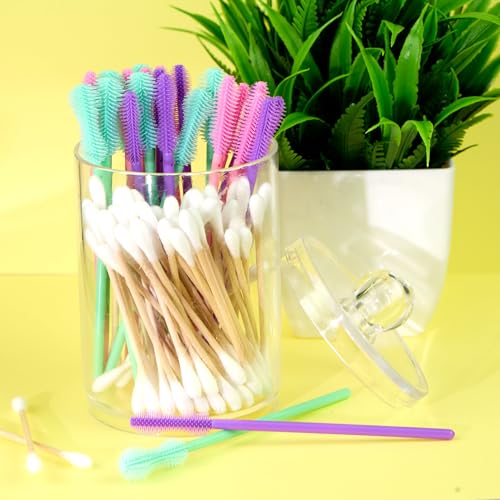 Mascara Wands - 25pc Lash Spoolies, Disposable Mascara Wands w/Multi-Shaped Wand Heads for Applying & Separating Lashes