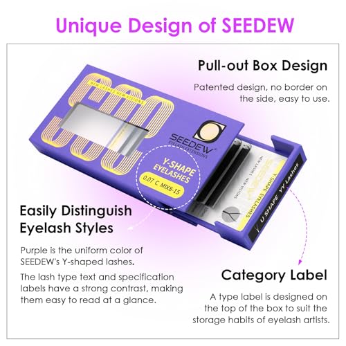 U Shape YY Lash Extensions, UYY 0.07mm D Curl MIX8-15mm 12 Rows/Tray, Natural Soft Lightweight Eyelashes Grafting for Lash Artists, Beauty Salon (Matte Black-0.07-D-MIX8-15mm) UYY
