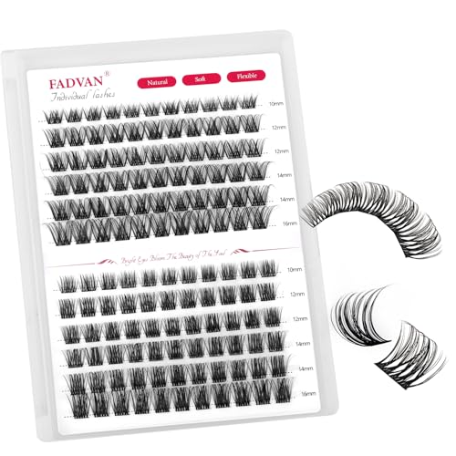 FADVAN Wispy D-Curl Cluster Lashes 10-16mm 132pc DIY Set