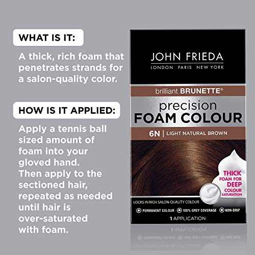 John Frieda Precision Foam Hair Color Dye Kit - Light Natural Brown 6N