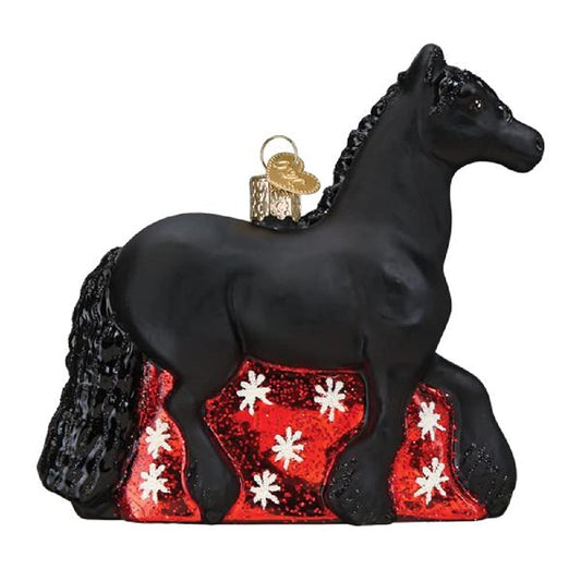 Old World Christmas Ornaments Friesian Horse Glass Blown Ornaments for Christmas Tree