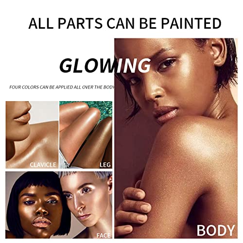 MAEPEOR Body Luminizer 5 Colors Smooth Subtle Shimmer Illuminator Moisturizing Long Lasting Summer Glow for Face and Body (40ML, 03 Bronze Gold)