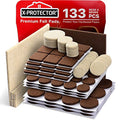 Brown & Beige Felt Furniture Pads Set, 133 pcs - Protect Floors & Furniture
