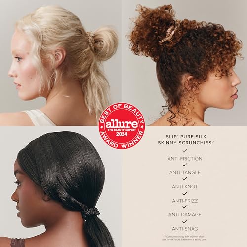slip Skinny Scrunchies in Sweetie Pie Ornament Packaging: Anti-Crease, Anti-Breakage Slipsilk¢â Design Protects Delicate Hair | Includes 4 Pure Silk Scrunchies