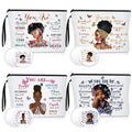 Roowest 40 Pcs Black Women Gifts Bulk Makeup Bag with Inspirational Compact Mirrors, Funny Small Travel Cosmetic Gifts for Womens Day Black Women
