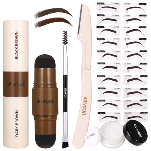 UCANBE Eyebrow Stamp Kit with 20 Stencils & Pomade