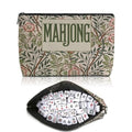 Mahjong Tile Bag - Retro Floral Canvas Case for American Sets