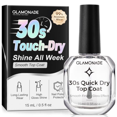 Glamonade Quick Dry Top Coat Nail Polish - Long Lasting No Chip Shine