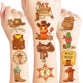 96 PCS Pre-Cut Temporary Tattoos - Western Cowboy Horse Theme for Kids