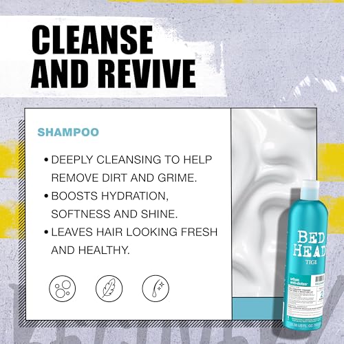 TIGI Bed Head Urban Antidotes Recovery Shampoo and Conditioner Set for Dry, Damaged Hair, 25.36 fl oz, 2 Count