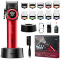 VGR Professional Hair Clippers for Men - Red, Cordless, 21 Speed, Rechargeable