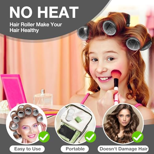 66 Pc Hair Roller Set with 4 Sizes, 40 Clips & Storage Bag