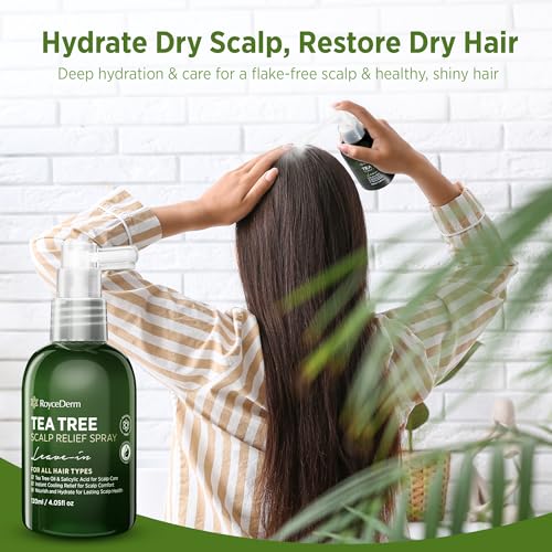 RoyceDerm Tea Tree Scalp Relief Spray for Dry Itchy Scalp Hydration & Balance