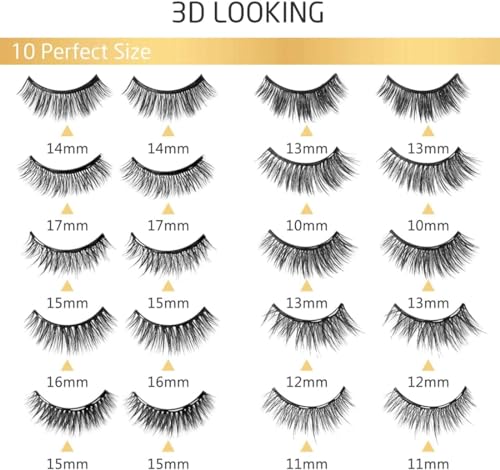 Magnetic Eyelashes Kit - 10 Pairs 5D Lashes with Magnetic Eyeliner