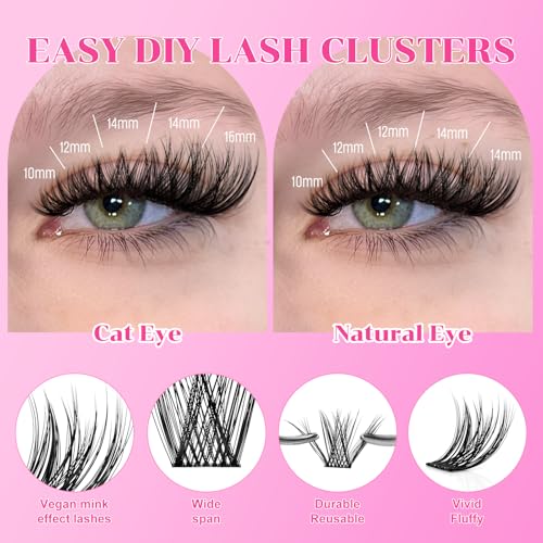 Wispy Lash Clusters C Curl 8-16mm Natural Eyelash Extensions