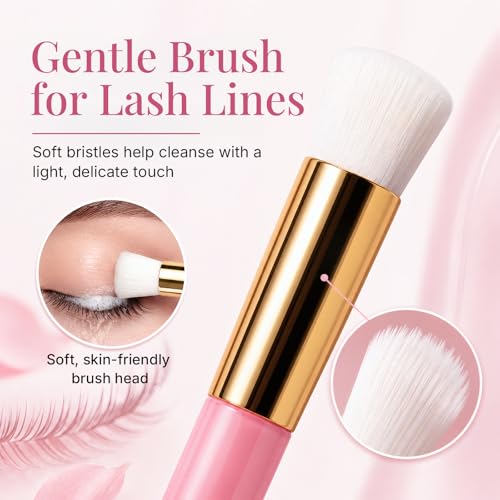 Lash Extension Shampoo Kit with Brush & Rinse Bottle
