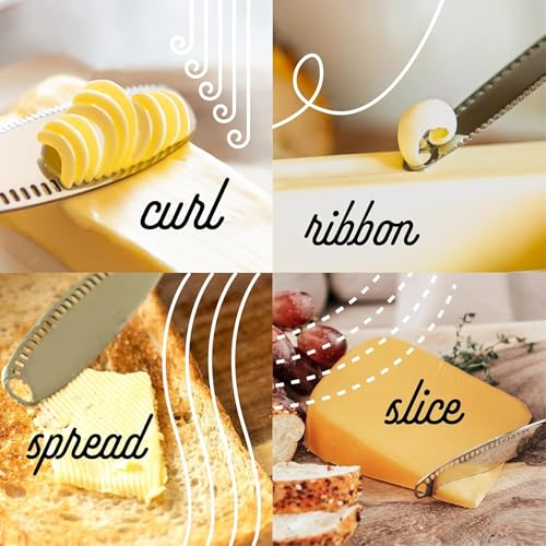 Ready Butter 3-in-1 Stainless Steel Butter Knife - Multi-Function Spreader & Curler
