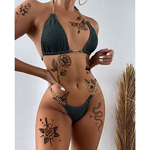 Tazimi 8 Sheet Black Temporary Tattoos for Women