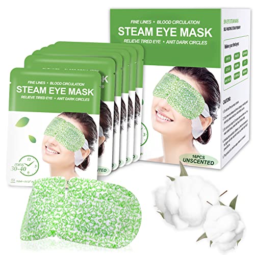16-Pack Steam Eye Masks for Dry Eyes, Self-Heating Warm Compress