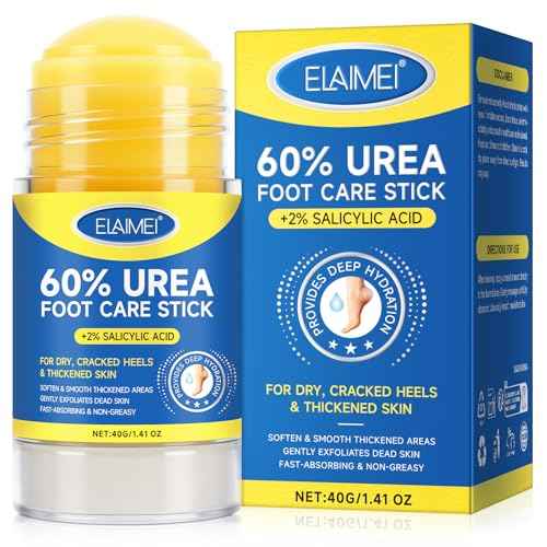 Urea Foot Cream - Urea Cream 60% for Feet Maximum Strength with 2% Salicylic Acid - Intensive Treatment for Dry, Cracked Heels & Thickened Skin - Fast Absorbing, Non-Greasy Formula (1 Pack)