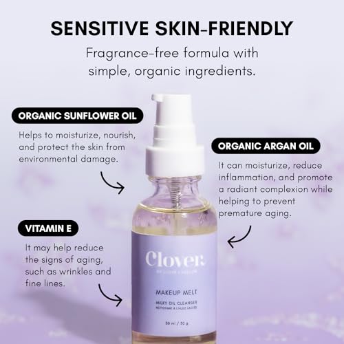 Clover Travel Size Makeup Melt Cleansing Oil - Gentle Waterproof Remover 1 oz
