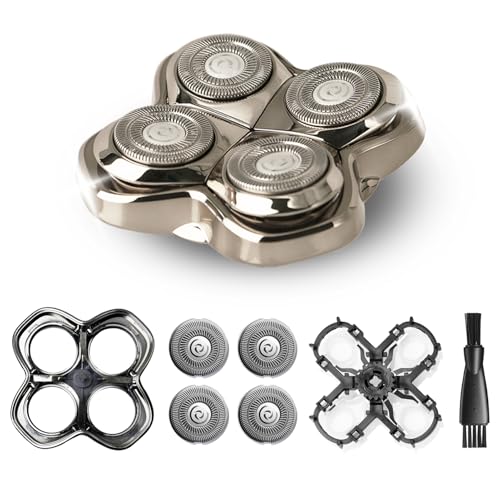 Pro 4 Shaver Replacement Heads for Skulls Pitbulls Series Gold PRO, Silver PRO, Platinum PRO, Butterfly Kiss PRO¡¦ Series Head Shavers, Floating 4 Heads for a Fast, Close and Smooth Shave.