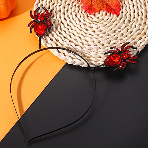 HSWE Women's Halloween Headbands Rhinestone Enamel Pumpkin Ghost Candy Corn Witch Hat Spider Hairband Cosplay Party Gift