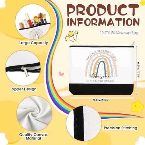 Cunno 24 Pcs Gifts Bag Bulk for Women Aesthetic Canvas Tote Bag Inspired Gifts for Team Coworker Nurse Teacher(Rainbow Sometimes You Forget)