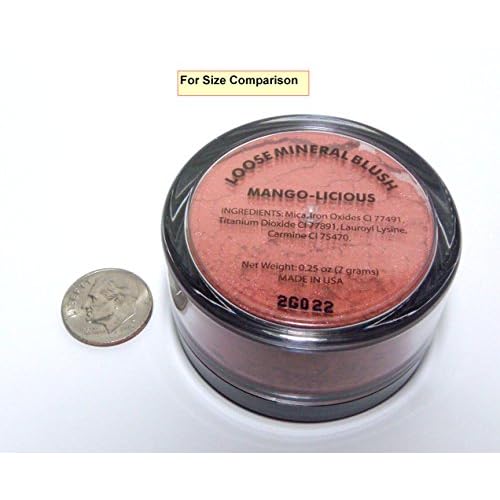Deep Coral Pink Mango Orange Shade Loose Mineral Highlighter Blush Powder, Matte Finish, Talc & Paraben Free, 7 grams, No Animal Testing & Cruelty Free