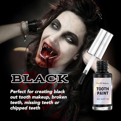 Black Tooth Paint Temporary Teeth Makeup for Halloween Costume