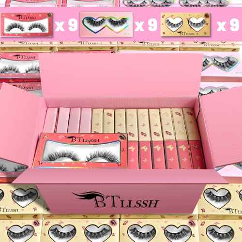 False Eyelashes 15-18mm 3 Styles 27 Pair PACK Mix Cross Fluffy Natural Look Luxury Volume Faux Mink Lashes Reusable Strip Lashes, Mulitpack
