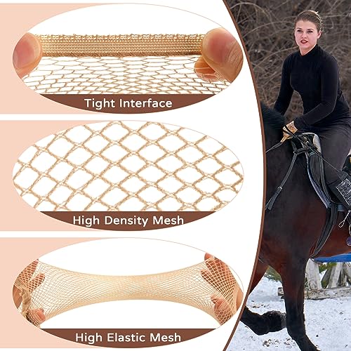 4-Pack Equestrian Hair Nets for Women Riders Light Brown