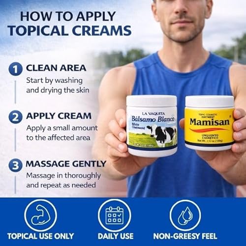 Cosmetic Ointment & La Vaquita B?lsamo Blanco (3.52 oz Each) for Sweating, Fat Burning, Joint Relief, and Muscle Recovery