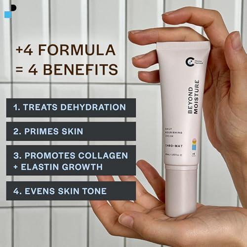 CHROMAT Beyond Moisture Peptide Moisturizer for Face - 50mL Daily Nourishing Cream with Hyaluronic Acid for Deep Hydration - Multi Peptide Face Cream for Anti-Aging & Skin Tone