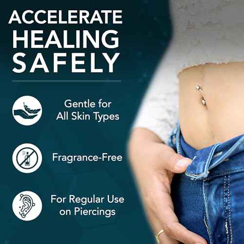 NOVEHA Piercing Aftercare Spray - Fast Cleaner Solution for Ear, Nose, and Belly Piercings - Keloid and Bump Cleaning with Hypochlorous Acid - 8 oz Bottle