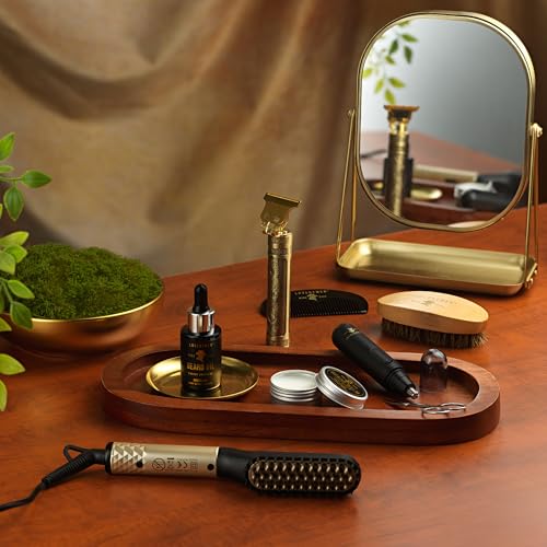 Gifts for Men Who Have Everything, Birthday Gifts for Him, Grooming Beard Kit, Beard Trimmer, Nose Hair Trimmer, Hair Straightener Brush, Oil, Balm & More, 15pc Men Care Kit, Dad Gifts