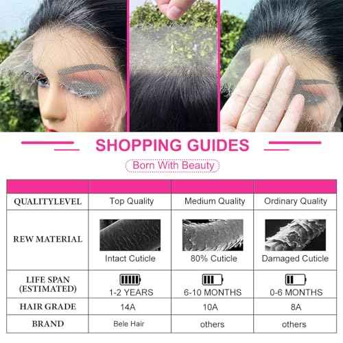 BELE 30 Inch Body Wave Lace Front Wigs Human Hair 13x4 Skinlike Real HD Lace Front Wigs Glueless Wigs Pre Plucked Brazilian Virgin Frontal Wigs Human Hair 180% Density Body Wave Wig with Baby Hair