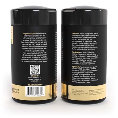 Hair Color Remover Wipes - 100 Count Plant-Based Cloth