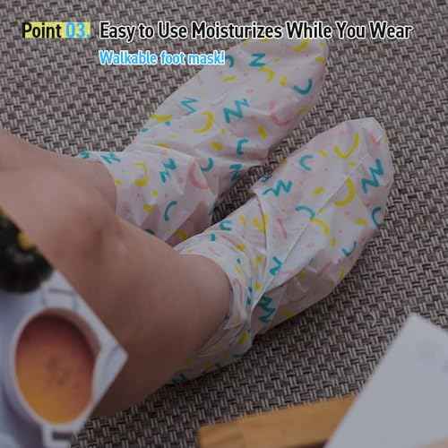 Silky Coconut Oil Foot Mask ? 5 or 10 Pairs Hydrating Booties for Dry, Cracked Feet | Nourishing, Moisturizing & Walkable | Spa Foot Treatment at Home (10 Pair (Pack of 2))