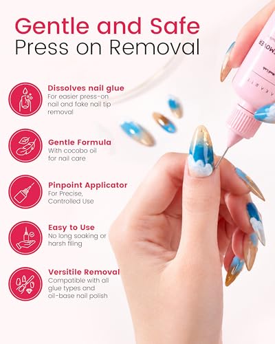 Makartt Jojoba Oil Nail Remover - 30ml Acetone-Free for Press-On Nails