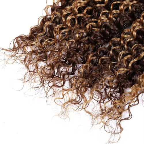 P4/30 Brown Human Hair Braiding Bundle - 12 Inch Deep Wave