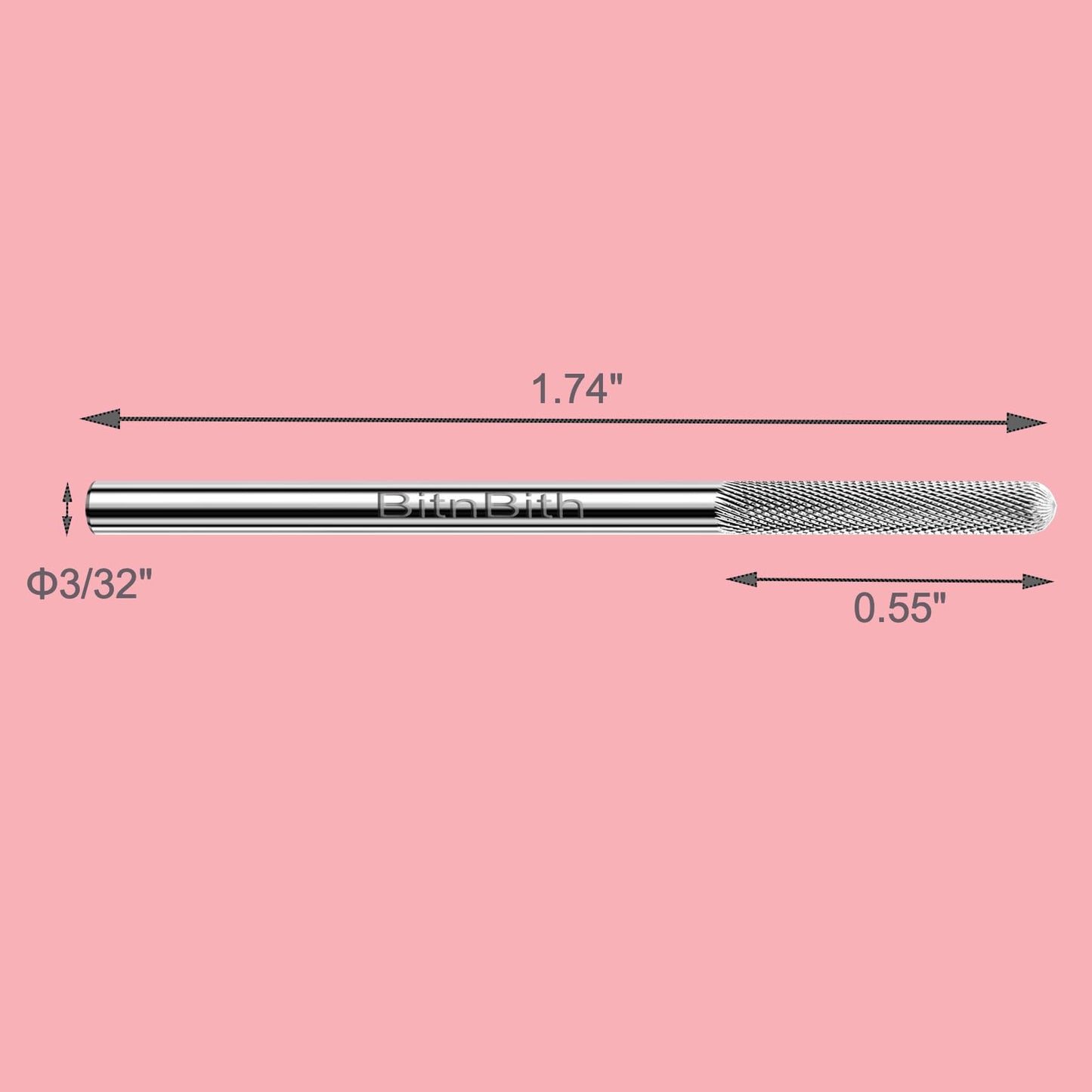 BITNBITH Nail Drill Bit Nature Nail Buffer Drill Bit 3/32",Professional Safety Carbide Nail Prepare Bit for Cuticle Dead Skin Cleaning Nail Bed File 2-Way Rotate for Manicure Home Salon,3XF-Round