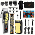Hair Clippers 3-Piece Men's Professional Cordless Haircutting Set with LED Display, Trimmer, Shaver, Beard Clipper - Gift for Man