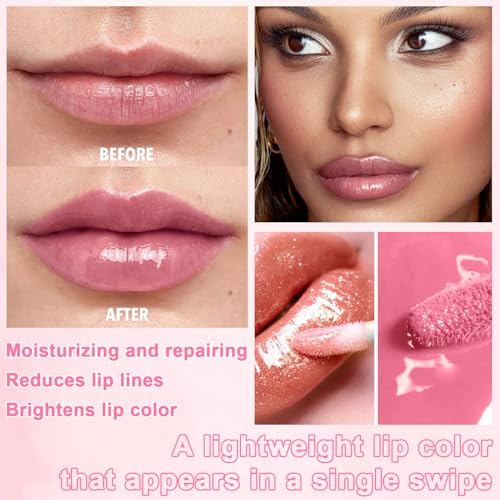 Hydrating Lip Oil Set - 6 Pack Big Brush Lip Gloss