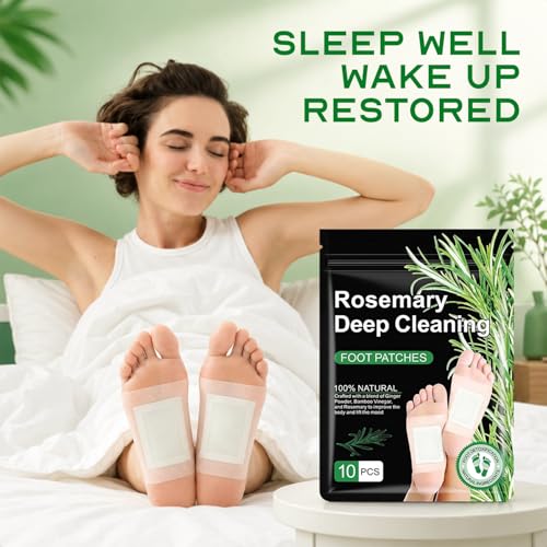 Natural Rosemary Cleansing Foot Patches with Ginger & Bamboo - 30 Count