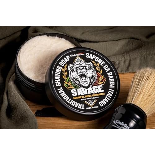 The Goodfellas' Smile, SAVAGE (Bergamot & Lemon), Luxury Italian Shaving Soap, Formulated for Use with A Shaving Brush, Made in Italy
