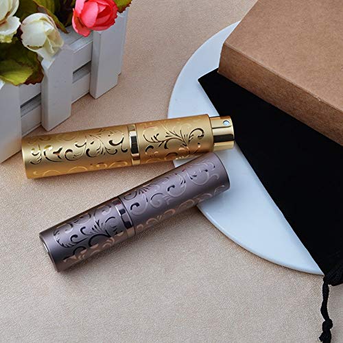 Travel Size 8ml Perfume Atomizer Bottles - 2PCS Gold & Brown