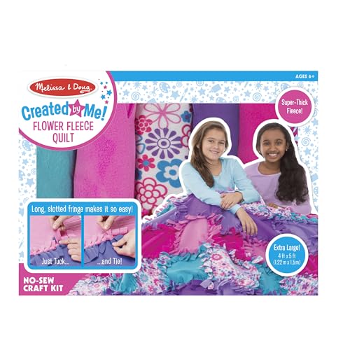 Melissa & Doug No-Sew Flower Fleece Quilt Craft Kit - 48 Squares