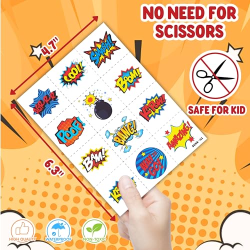 Hero Party Favor Set - 72 Pieces Tattoos & Slap Bracelets